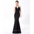 Grace Karin Longueur de sol Perles Robe formelle Robe de soirée courte noir Bodycon CL6157